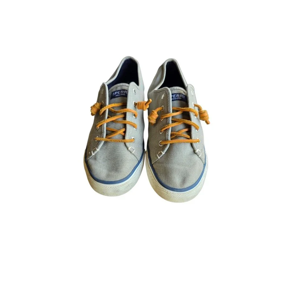 Sperry Top Sider Men's Gray Canvas Boat Deck Shoes Size 9.5 M